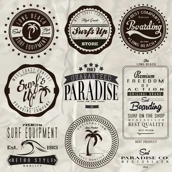 Vintage surf elementen — Stockvector