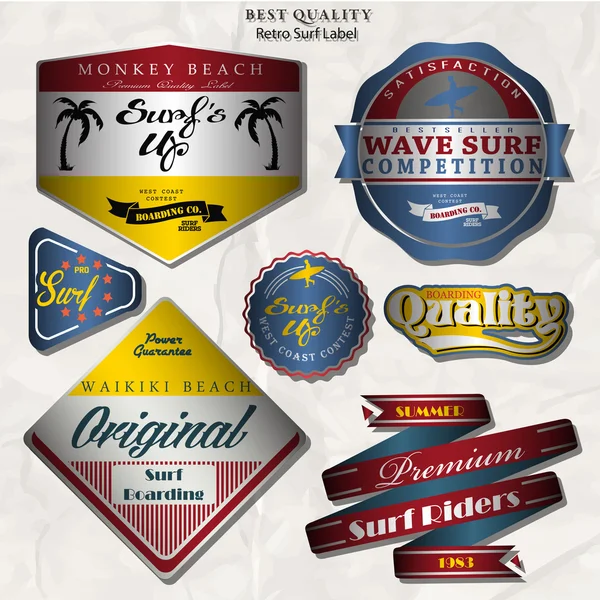 Vintage surf elementen — Stockvector