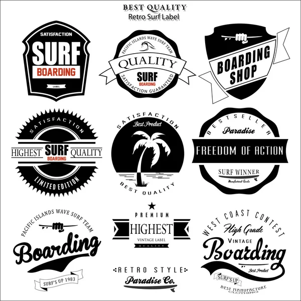 Vintage surf elemek — Stock Vector