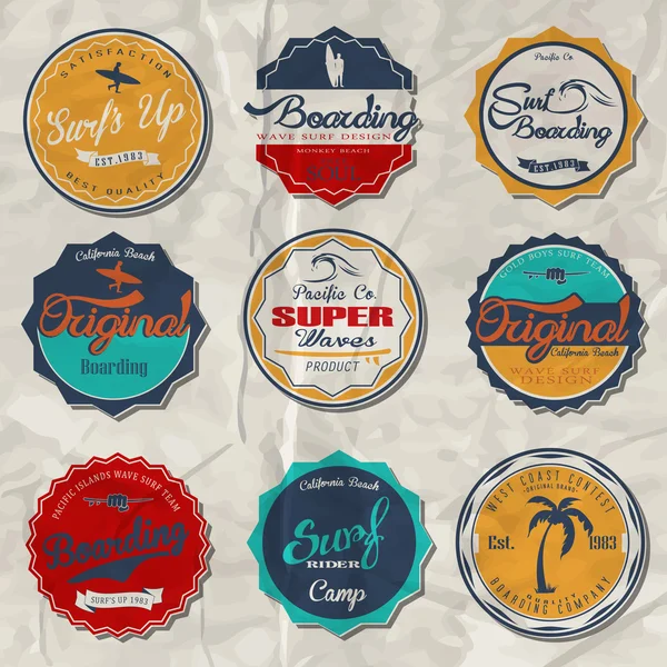 Vintage surf elementen — Stockvector