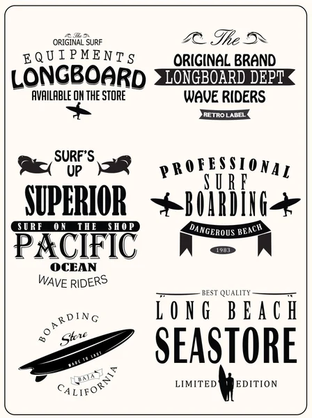 Vintage surf elementen — Stockvector