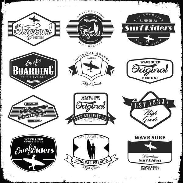 Vintage surf elementen — Stockvector