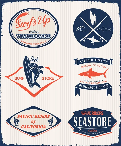 Elementos de surf Vintage — Vector de stock