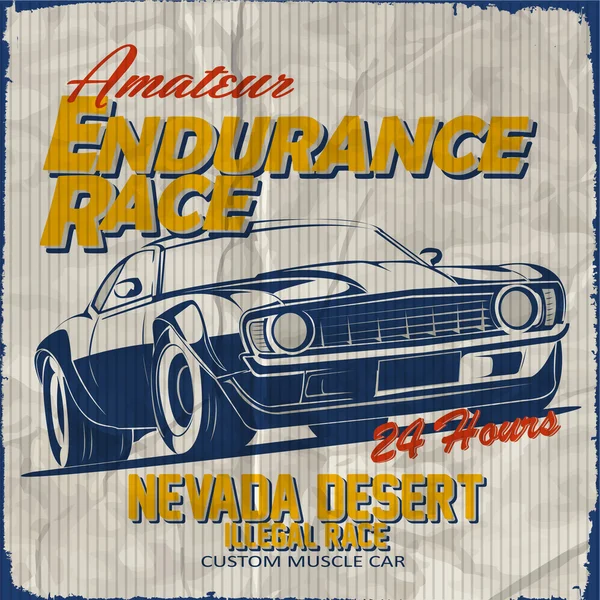 Vintage race affisch för utskrift — Stock vektor