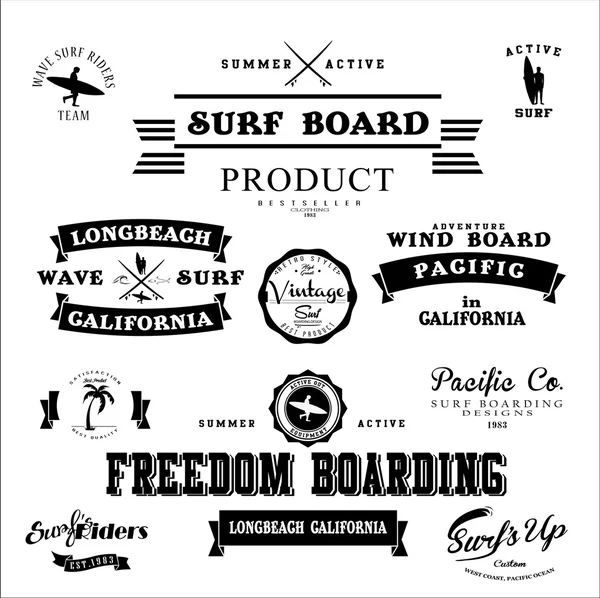 Éléments de surf vintage — Image vectorielle