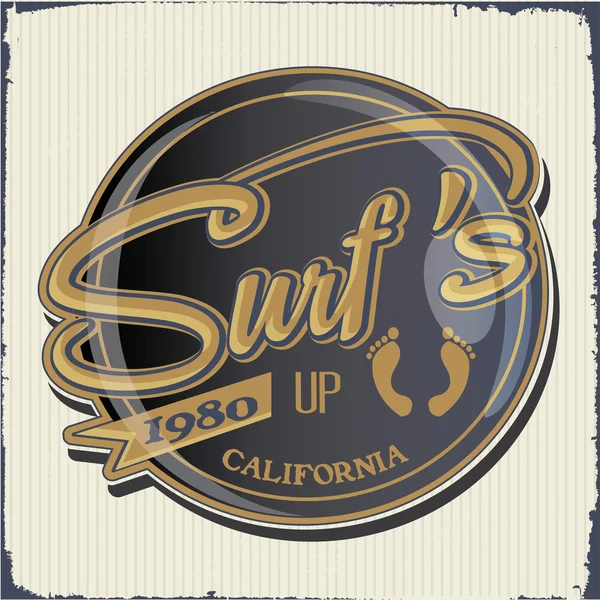 Stampa surf, illustrazione disegno — Vettoriale Stock