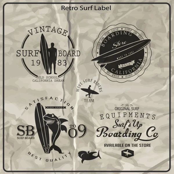 Vintage surf elements — Stock Vector