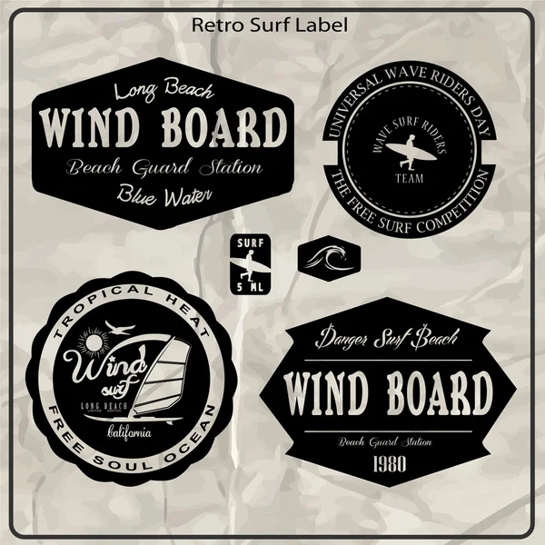 Elementi surf vintage — Vettoriale Stock