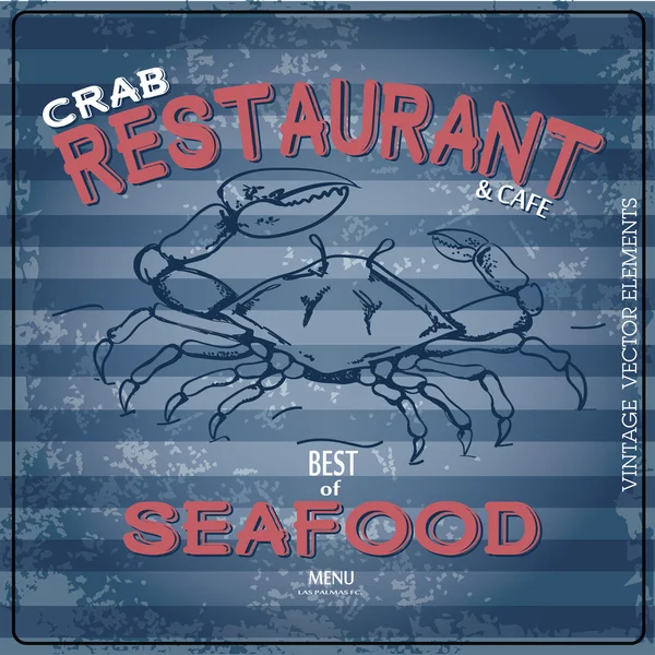 餐厅，蟹 set.crab 咖啡馆餐厅标志牌 免版税图库矢量图片