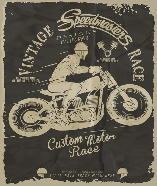 Vintage race-poszter nyomtatás — Stock Vector