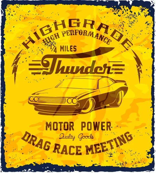 Vintage race affisch för utskrift — Stock vektor