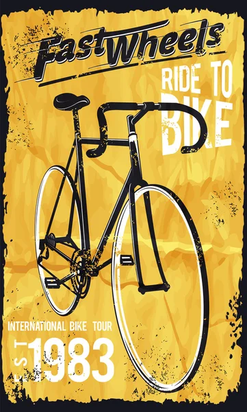 Retro Illustration Carteles de bicicletas — Vector de stock