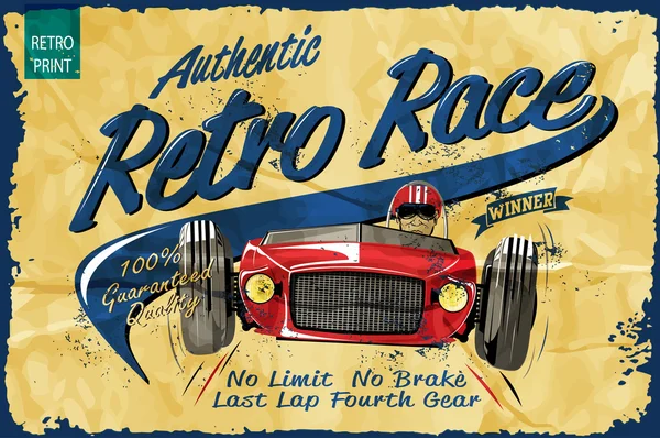Cartel de la raza vintage para imprimir — Archivo Imágenes Vectoriales