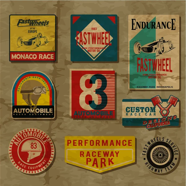 Cartaz de corrida vintage para impressão — Vetor de Stock