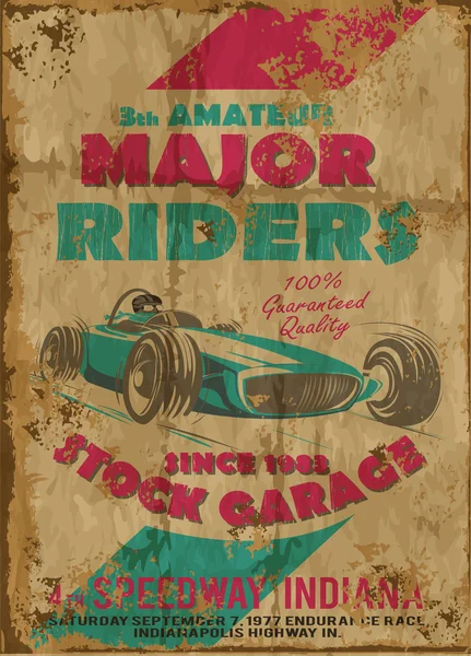 Affiche de course vintage pour l'impression — Image vectorielle