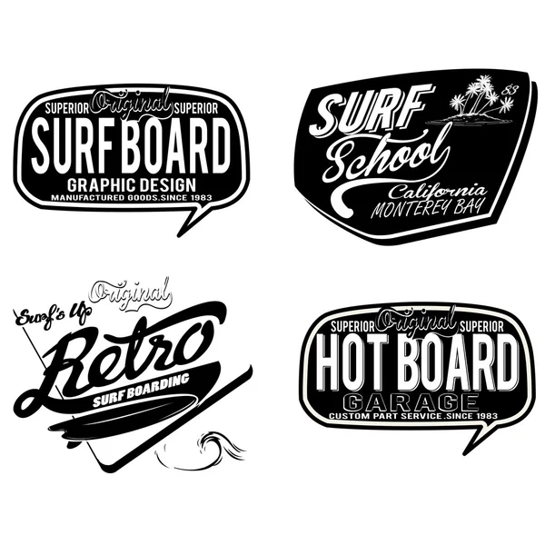 Éléments de surf vintage — Image vectorielle