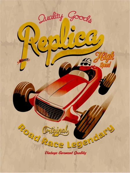 Affiche de course vintage pour l'impression — Image vectorielle