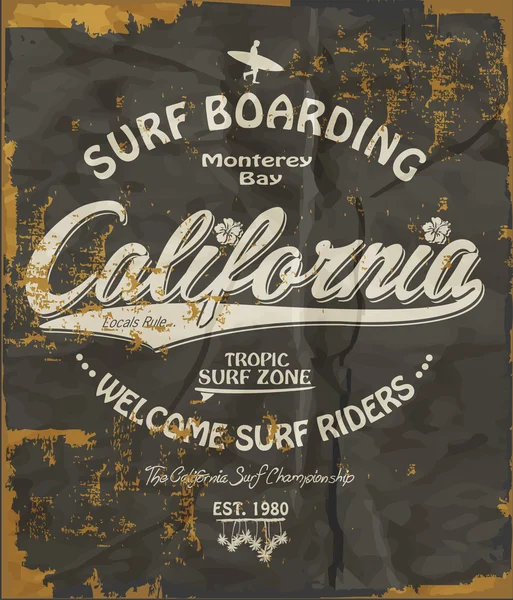 Impresión surf, ilustración dibujo — Archivo Imágenes Vectoriales