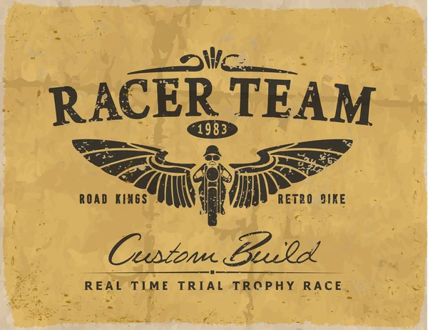 Vintage race-poszter nyomtatás — Stock Vector