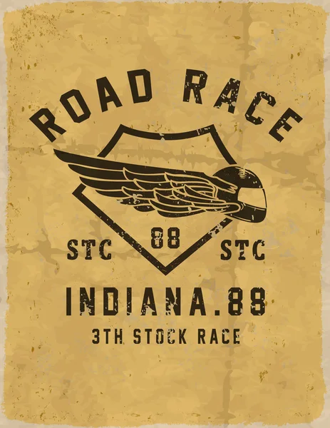 Vintage race poster voor afdrukken — Stockvector