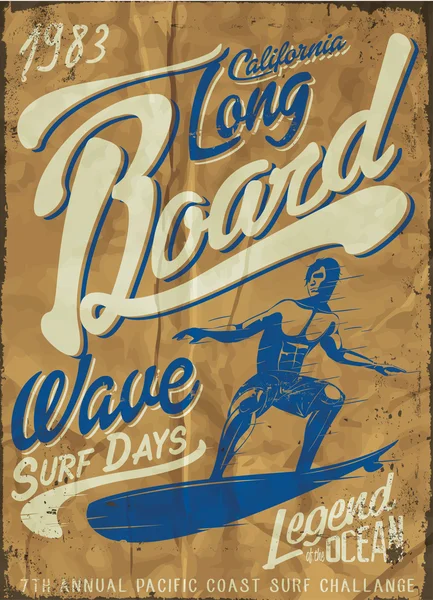 Plakat Vintage surfing — Wektor stockowy
