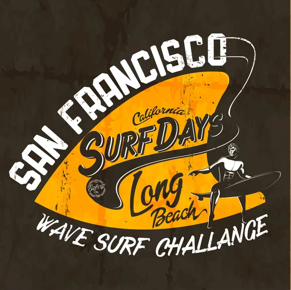 Cartel surf Vintage — Vector de stock