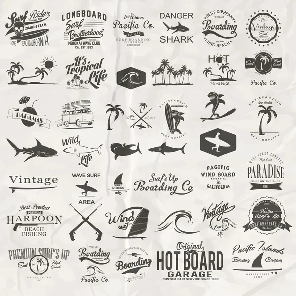 Vintage surf prvky — Stockový vektor