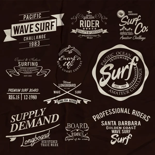 Vintage surf elementen — Stockvector