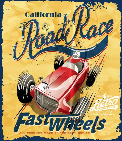 Plakat retro racing — Wektor stockowy