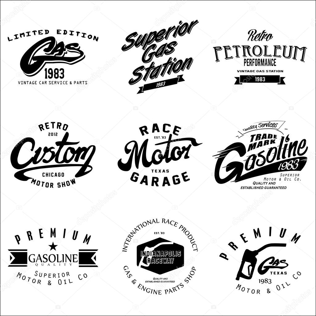 Set Of Retro Revival Or Vintage Gas Bar Signs Stock Illustration Download  Image Now Sign, Retro Style, Old-fashioned IStock