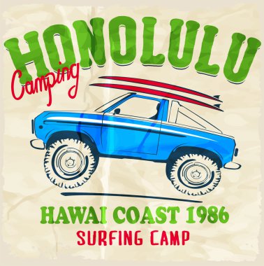 Vintage surf elements, labels vector