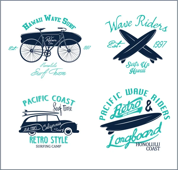 Elementy Vintage surf, etykiety — Wektor stockowy