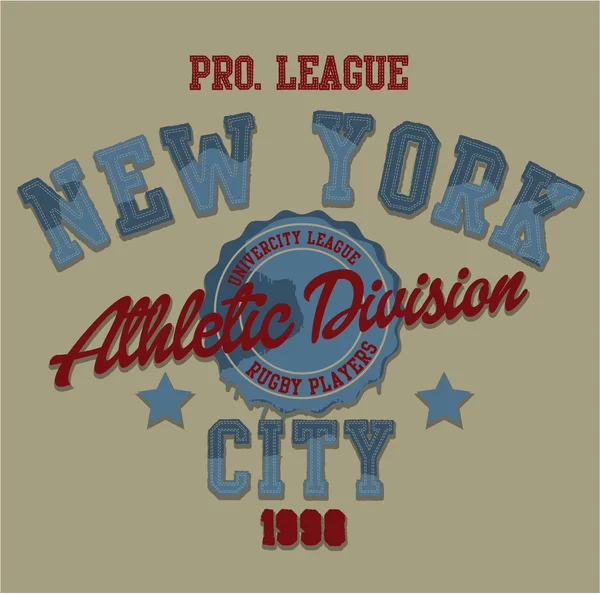 Vintage College League impresión de ropa deportiva — Vector de stock