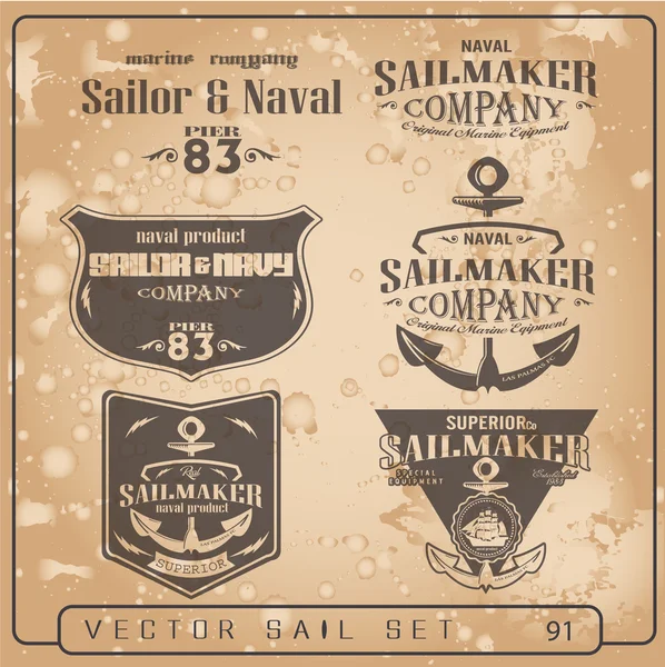 Piratas vintage set —  Vetores de Stock