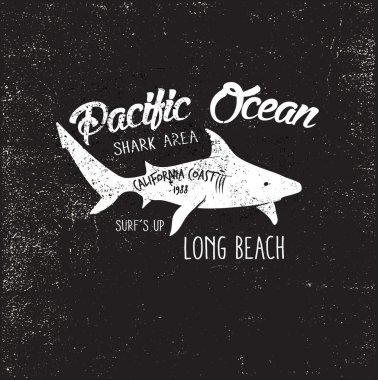 Vintage köpekbalığı vektör yazdırma