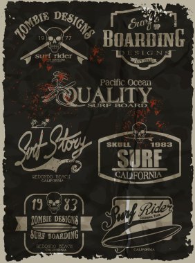 Vector surf print set vector