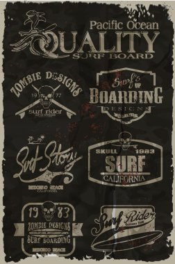 Vector surf print set vector