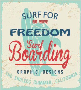 vektör sörf ve köpekbalığı maskot yazdırma