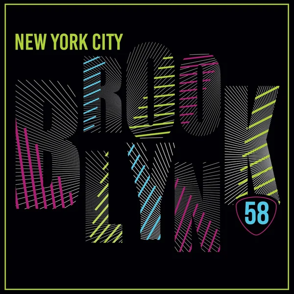 Tipografía de neón de Brooklyn — Vector de stock