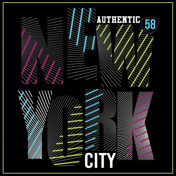 Tipografía de neón de Nueva York — Vector de stock