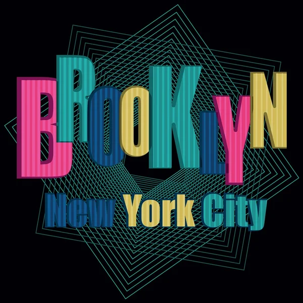Brooklyn neon Typografia — Wektor stockowy