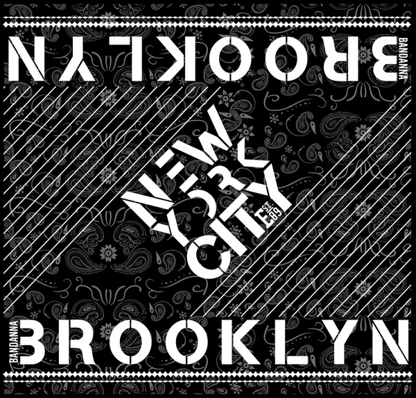 New York dan Brooklyn t-shirt grafis - Stok Vektor