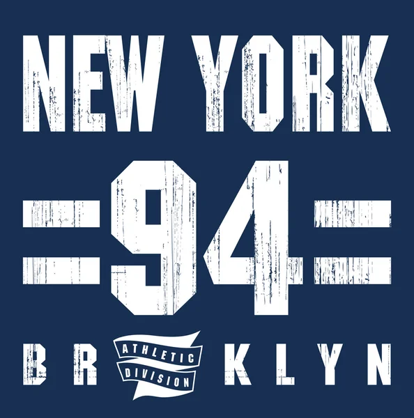 Athletic sport New York typography — Stock Vector
