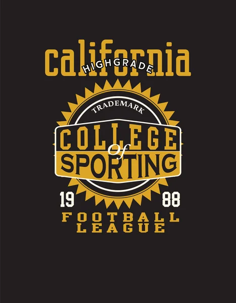 Atletik California tipografi — Stok Vektör