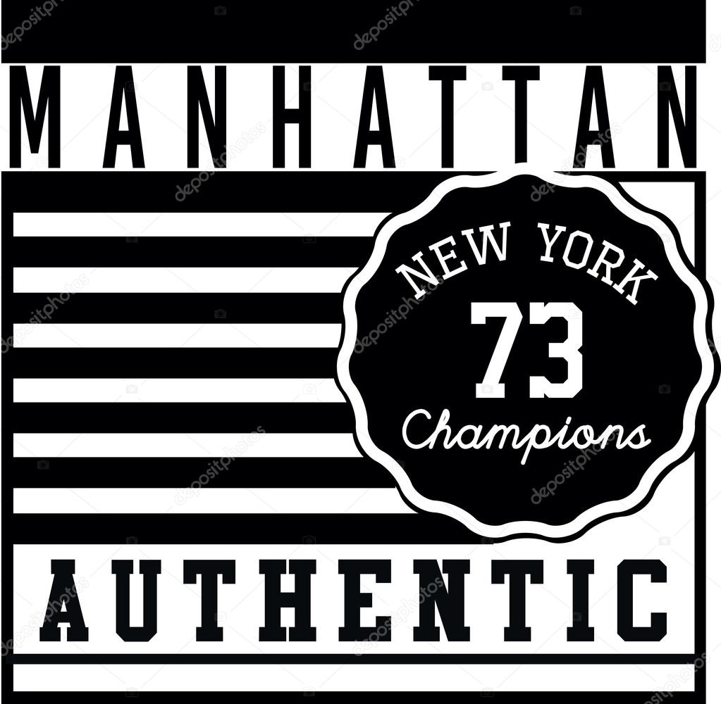 Athletic sport New York typography