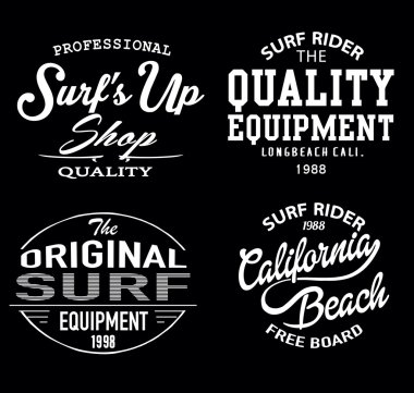 Vektör Surf baskı etiket kümesi