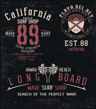 vektör sörf yazdırma ayrıntılarını set