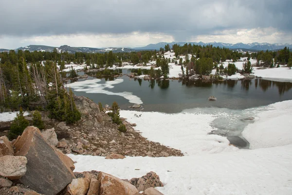 Beartooth Pass, Wyoming, Usa yakınındaki dağ gölü — Stok fotoğraf