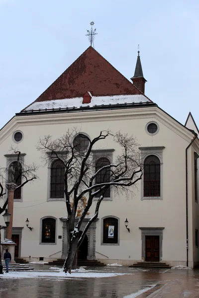 布拉迪斯拉发中心的圣救主教堂 (耶稣会) — 图库照片