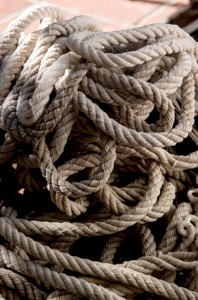 Light Colored Old Tangled Rope — Stock Photo, Image